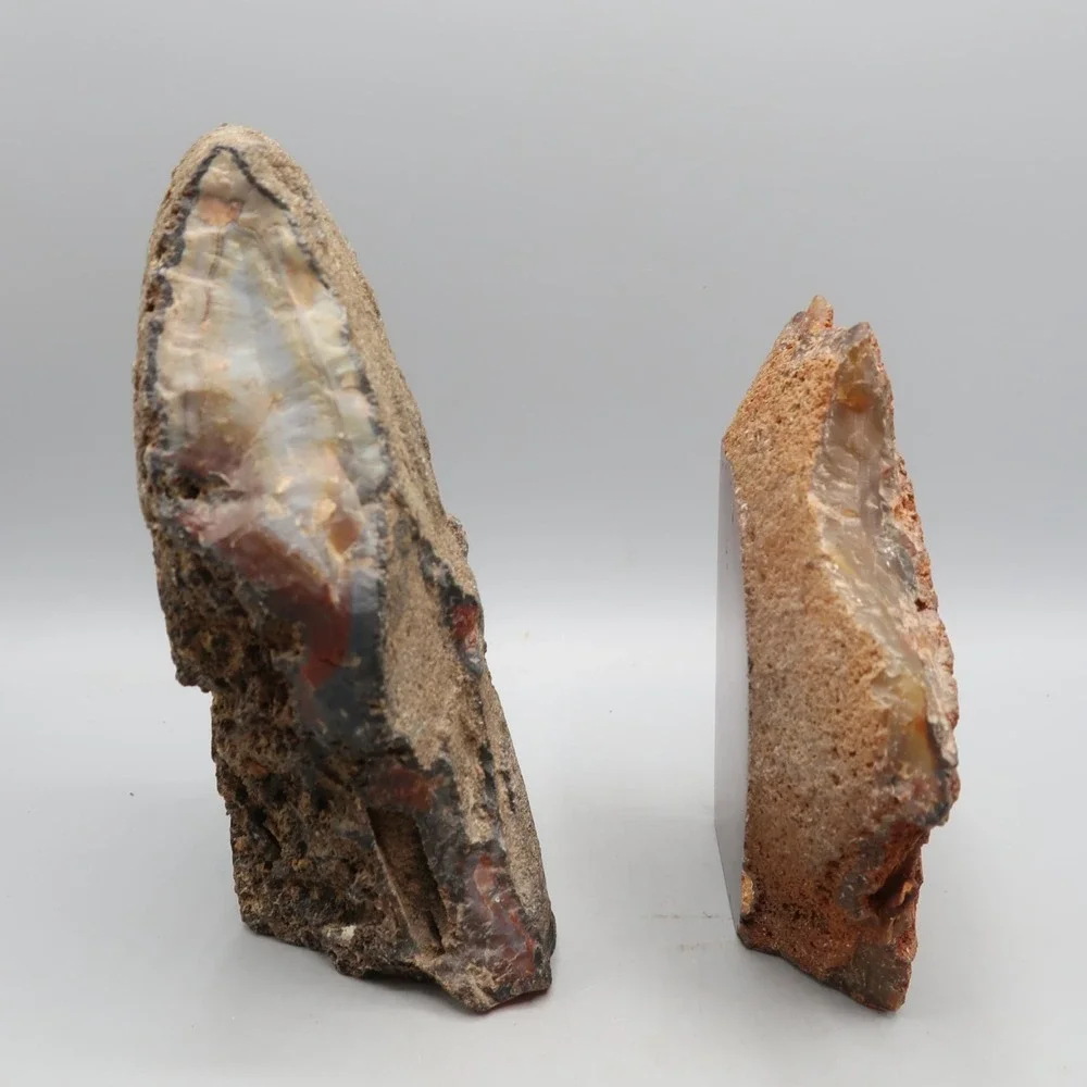 Paper weighs or Book ends Solid Bruneau Jasper & Blue‎ Agate Polish Rock